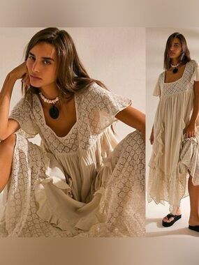 Free People Bring The Romance Midi Dress Size Medium